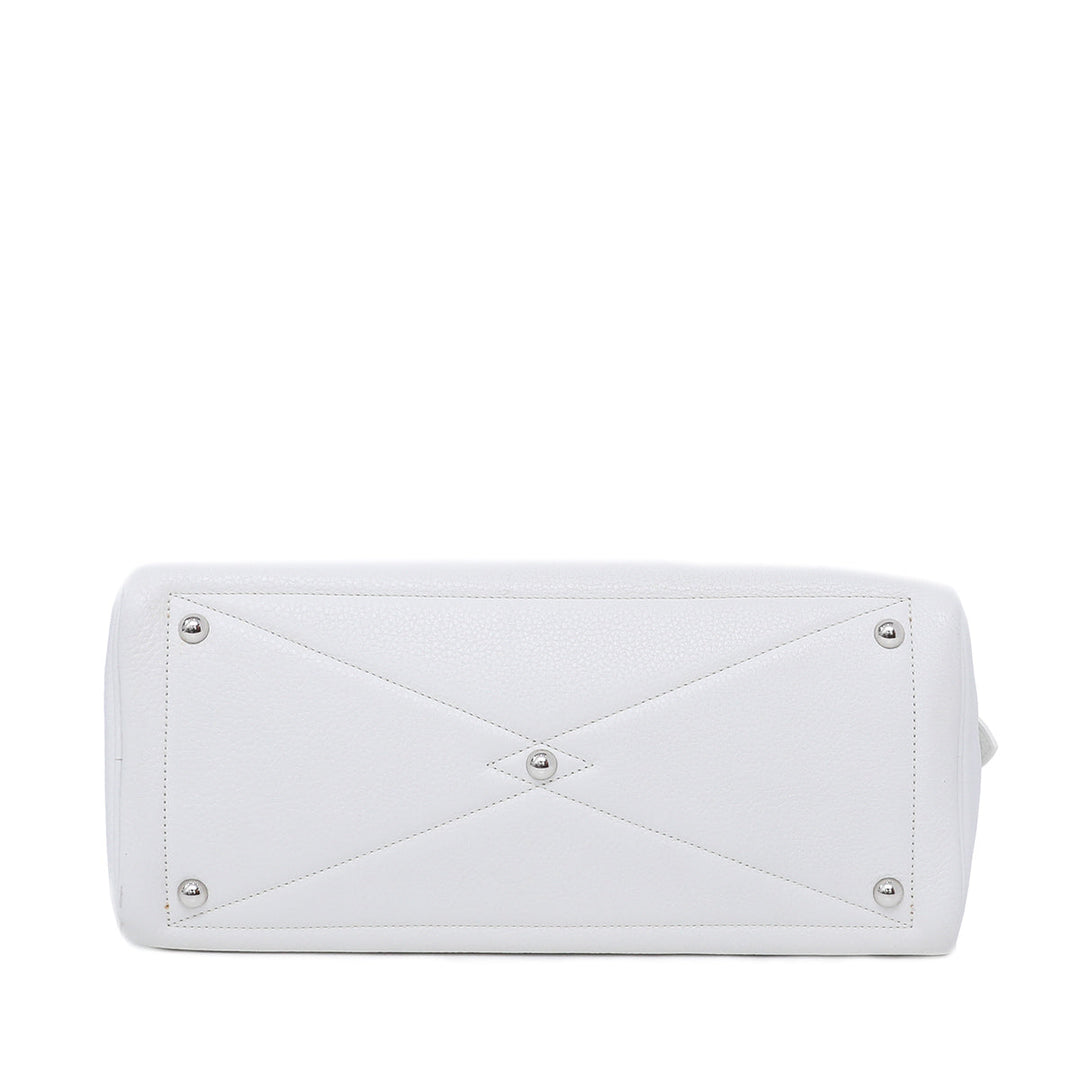 Hermes White Victoria II Fourre – Tout 35