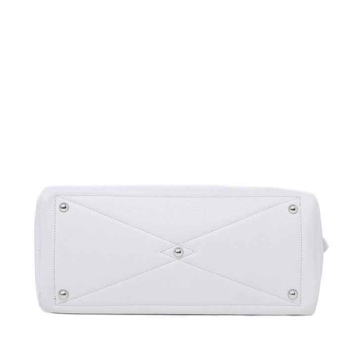 Hermes White Victoria II Fourre – Tout 35