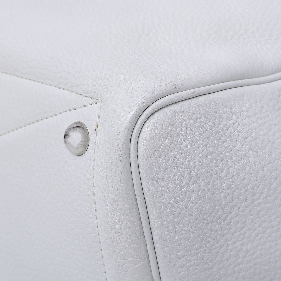 Hermes White Victoria II Fourre – Tout 35