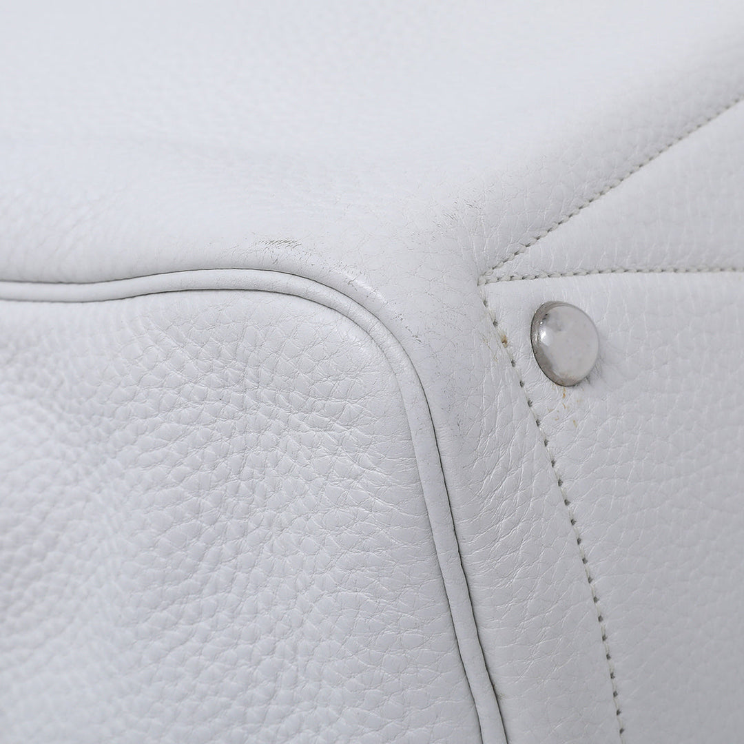 Hermes White Victoria II Fourre – Tout 35