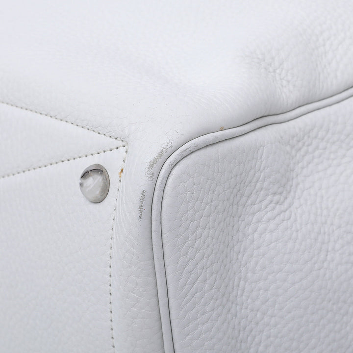 Hermes White Victoria II Fourre – Tout 35