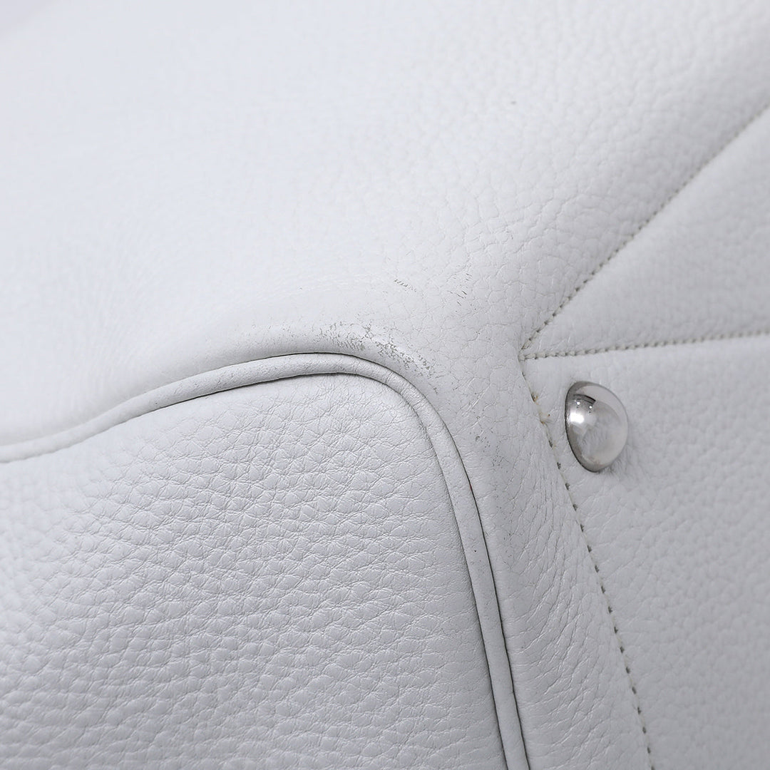 Hermes White Victoria II Fourre – Tout 35