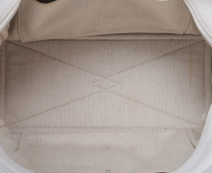 Hermes White Victoria II Fourre – Tout 35
