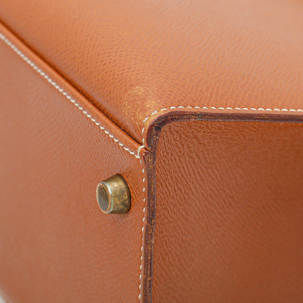 Hermes Gold Vintage Sellier Kelly 32 Bag