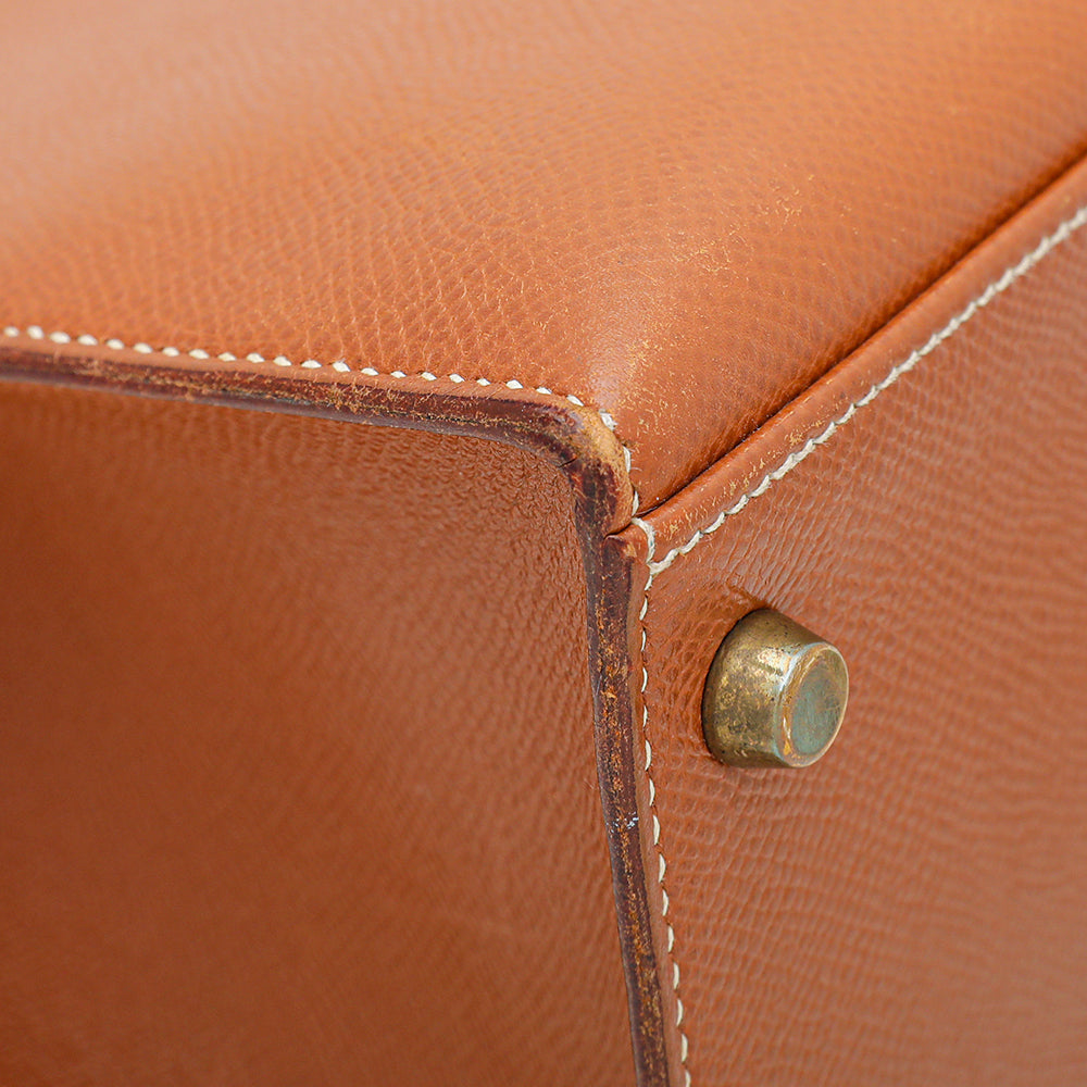 Hermes Gold Vintage Sellier Kelly 32 Bag