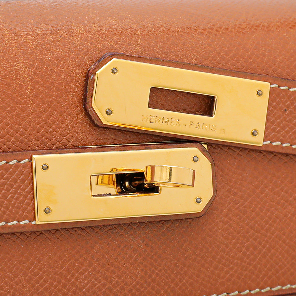 Hermes Gold Vintage Sellier Kelly 32 Bag