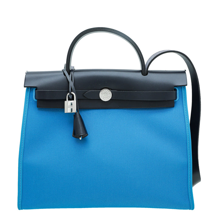 HERMES Bicolor Zanzibar Nuit Herbag PM Bag
