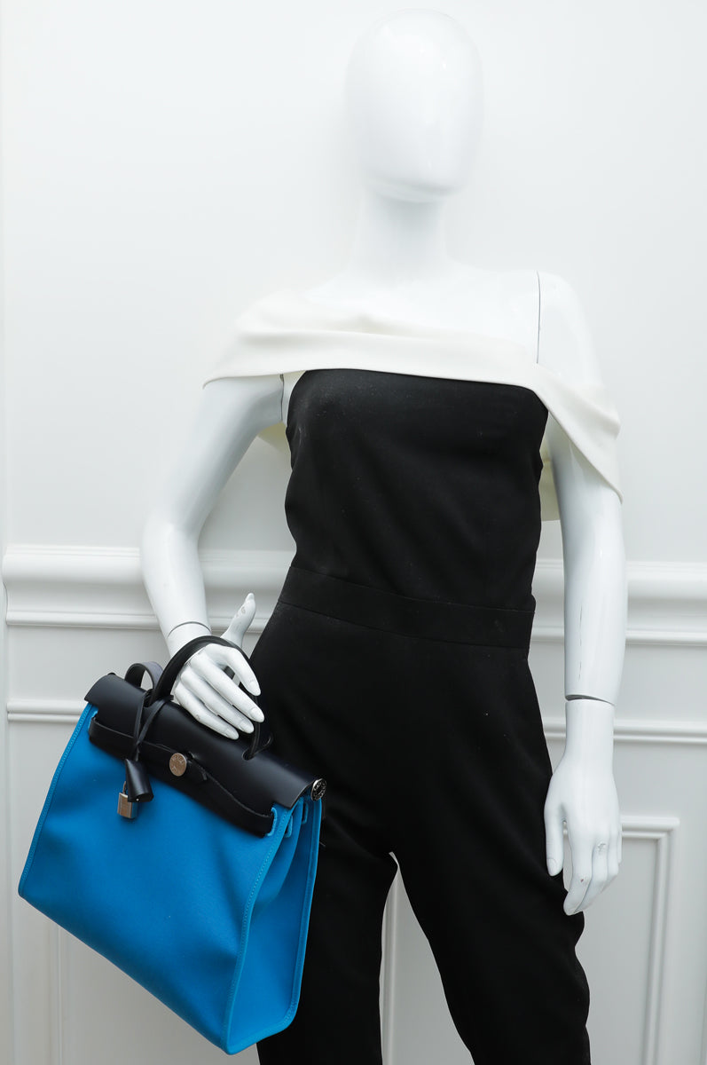 HERMES Bicolor Zanzibar Nuit Herbag PM Bag