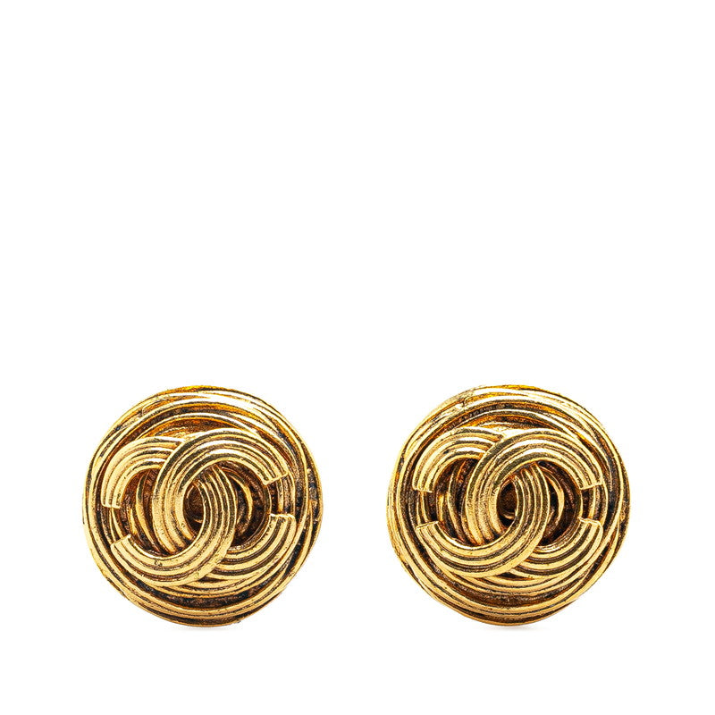 Top Quality Chanel Vintage Coco Mark Motif Earrings Gold
