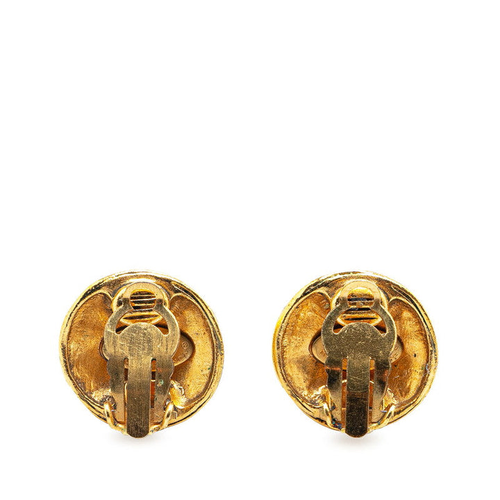 Top Quality Chanel Vintage Coco Mark Motif Earrings Gold