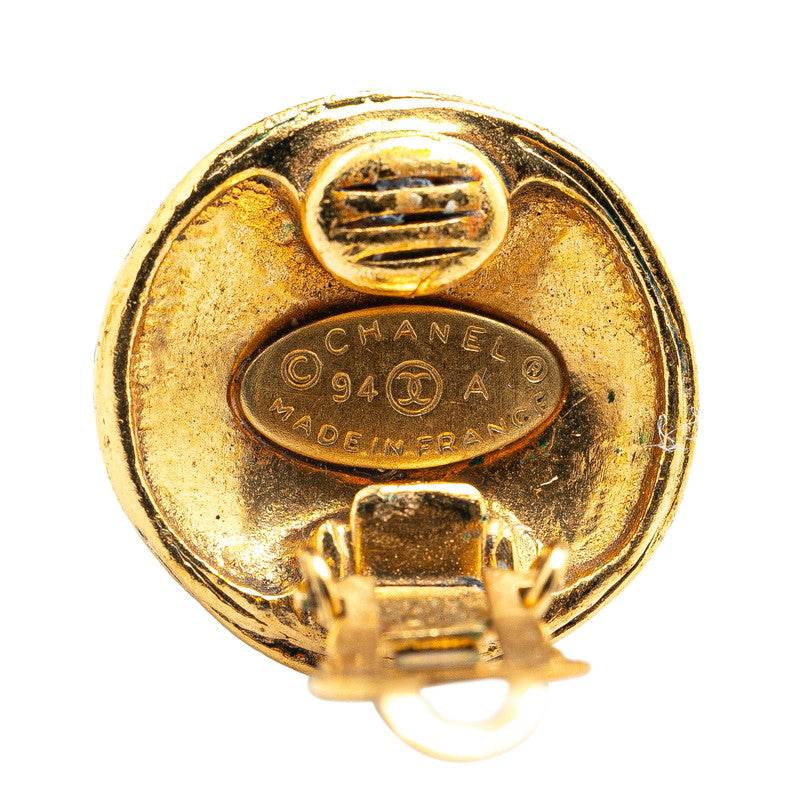 Top Quality Chanel Vintage Coco Mark Motif Earrings Gold