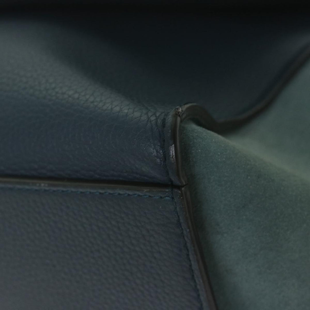 Celine Hand Bag Suede Leather Navy Auth hk1003