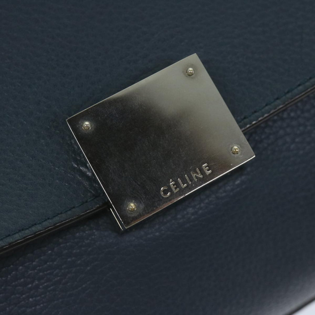 Celine Hand Bag Suede Leather Navy Auth hk1003