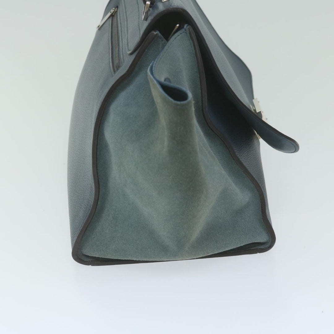 Celine Hand Bag Suede Leather Navy Auth hk1003