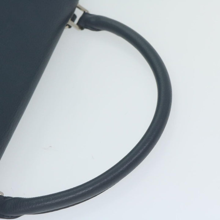 Celine Hand Bag Suede Leather Navy Auth hk1003
