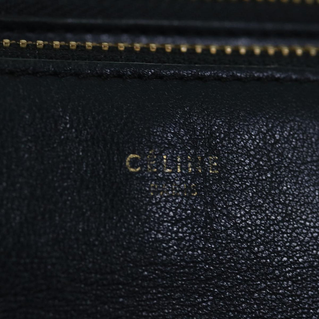 Celine Trio Shoulder Bag Leather Black  hk1006