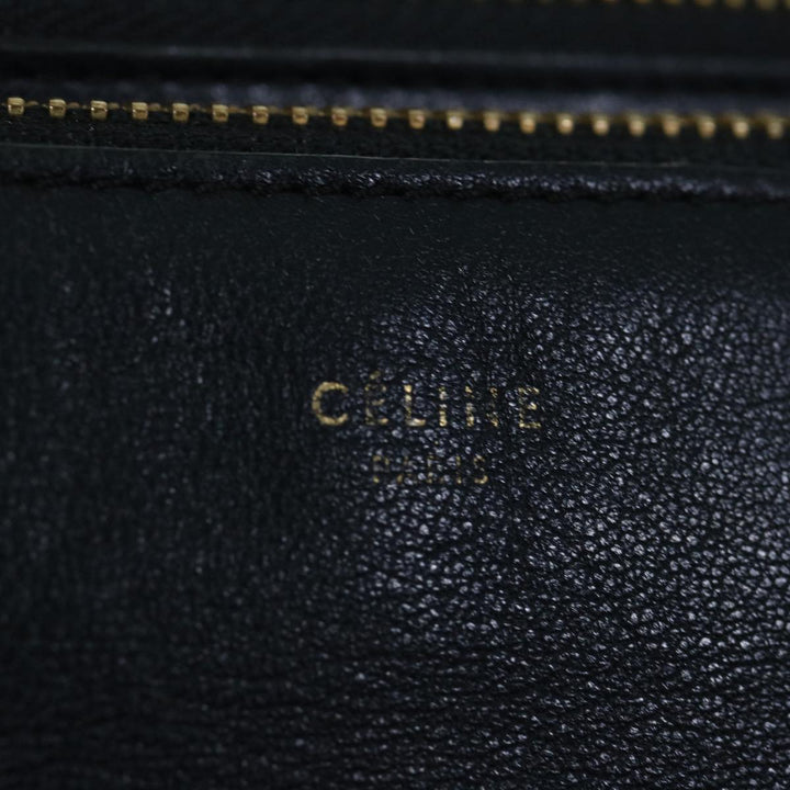 Celine Trio Shoulder Bag Leather Black  hk1006