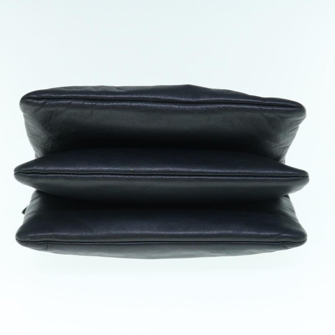 Celine Trio Shoulder Bag Leather Black  hk1006