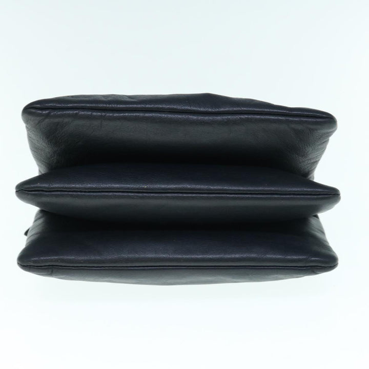 Celine Trio Shoulder Bag Leather Black  hk1006