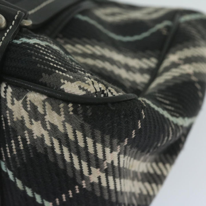 Burberry Nova Check Blue Label Tote Bag Canvas Black Auth hk1018