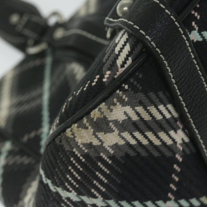 Burberry Nova Check Blue Label Tote Bag Canvas Black Auth hk1018