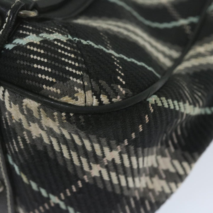Burberry Nova Check Blue Label Tote Bag Canvas Black Auth hk1018