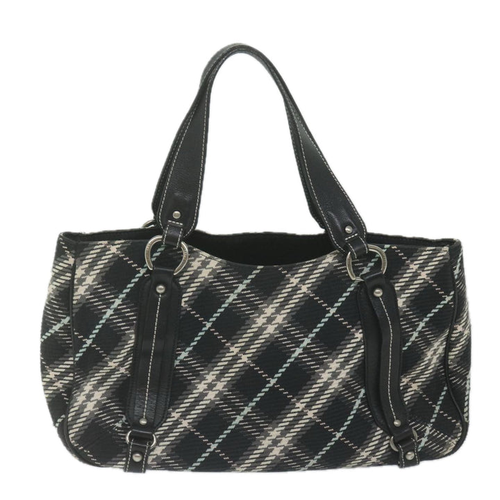 Burberry Nova Check Blue Label Tote Bag Canvas Black Auth hk1018