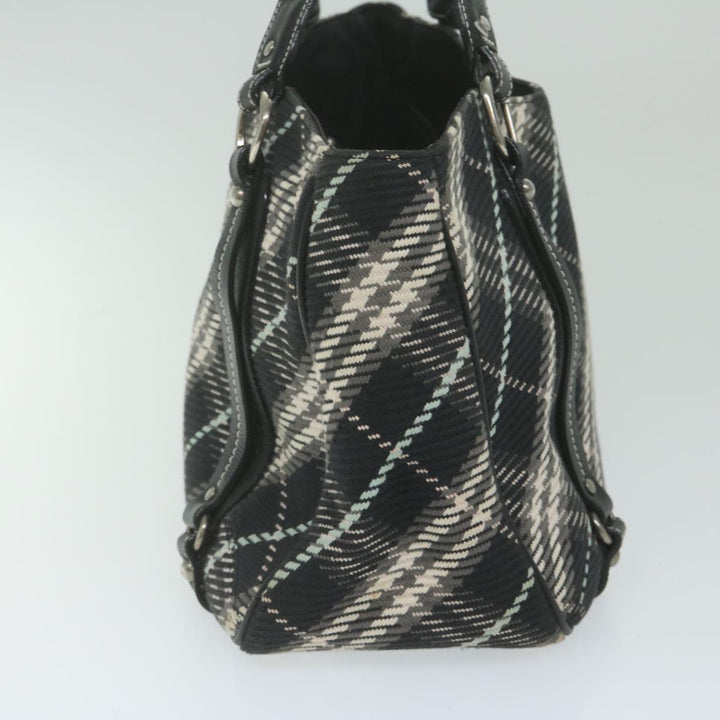 Burberry Nova Check Blue Label Tote Bag Canvas Black Auth hk1018