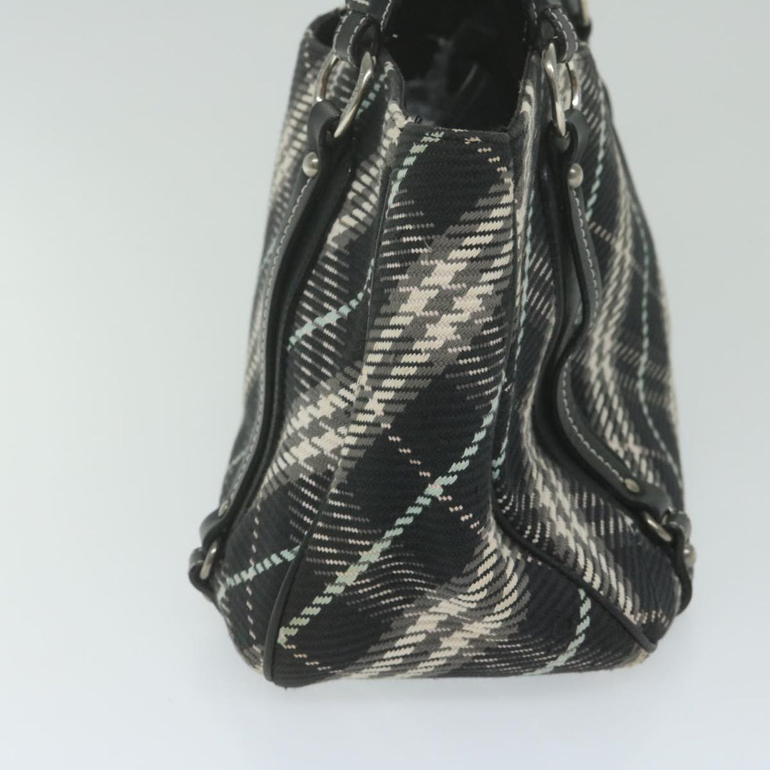 Burberry Nova Check Blue Label Tote Bag Canvas Black Auth hk1018