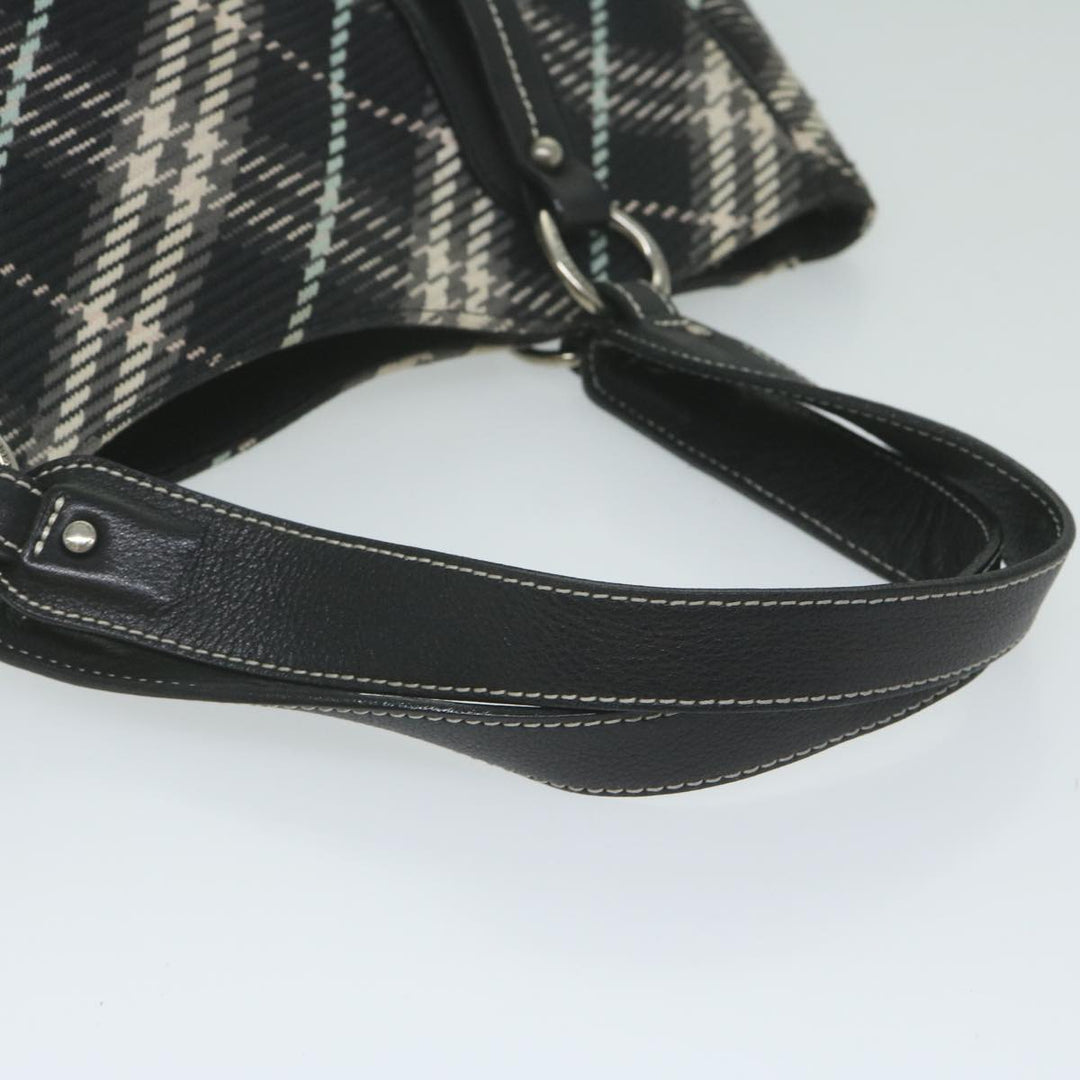 Burberry Nova Check Blue Label Tote Bag Canvas Black Auth hk1018