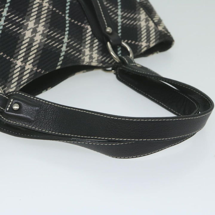 Burberry Nova Check Blue Label Tote Bag Canvas Black Auth hk1018