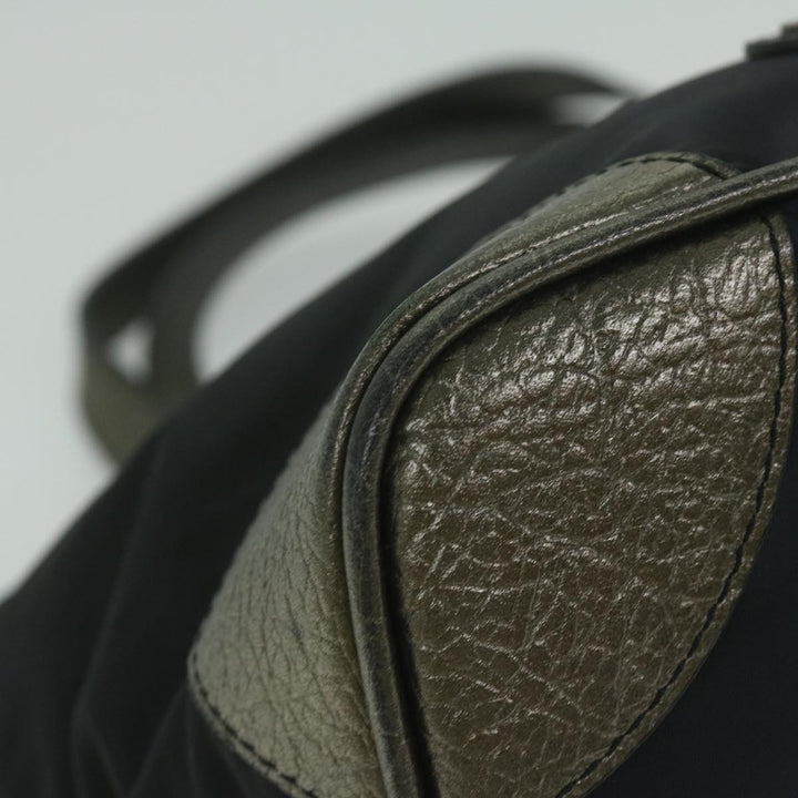 Burberry Hand Bag Nylon Black Auth hk1019