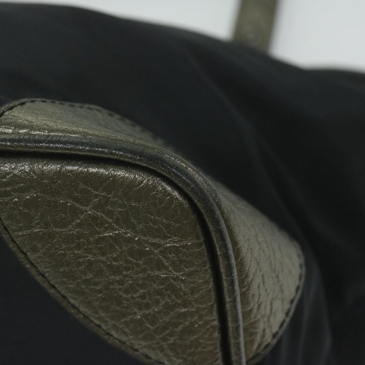 Burberry Hand Bag Nylon Black Auth hk1019