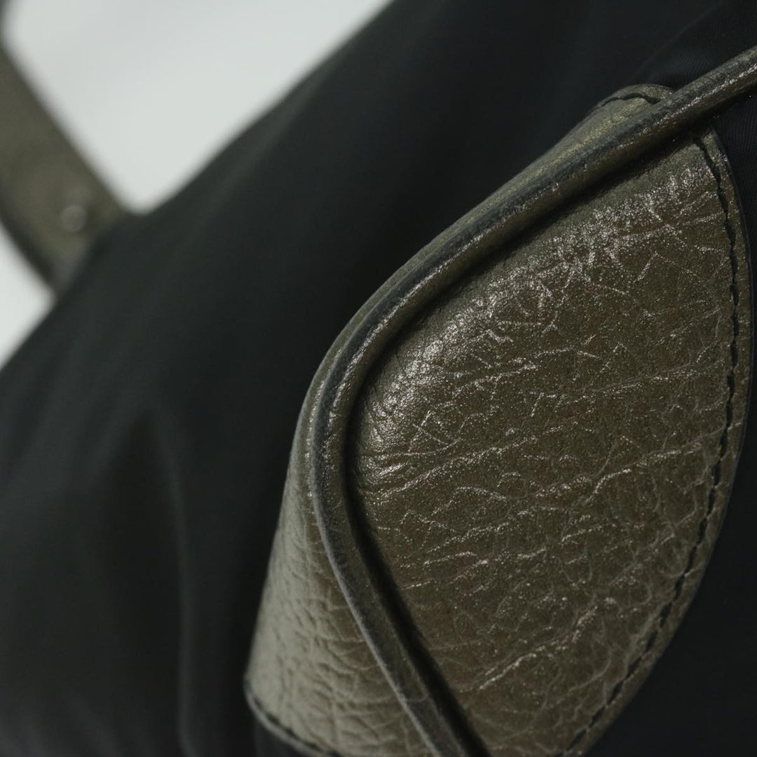 Burberry Hand Bag Nylon Black Auth hk1019