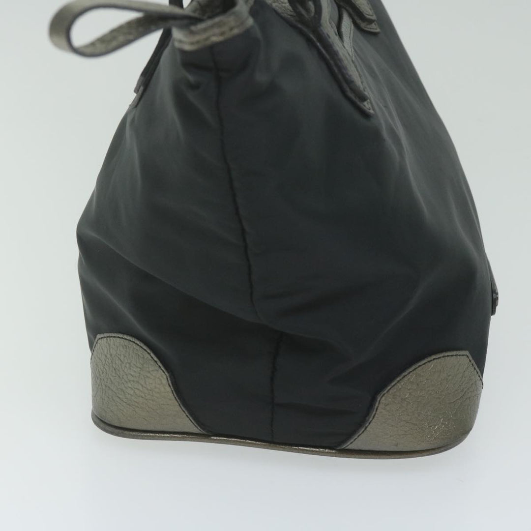 Burberry Hand Bag Nylon Black Auth hk1019