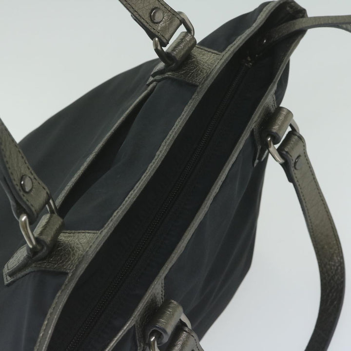 Burberry Hand Bag Nylon Black Auth hk1019