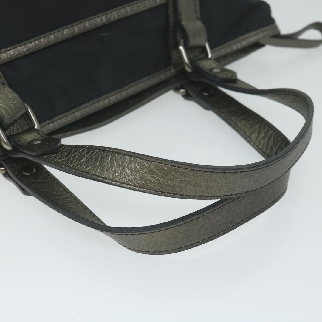 Burberry Hand Bag Nylon Black Auth hk1019