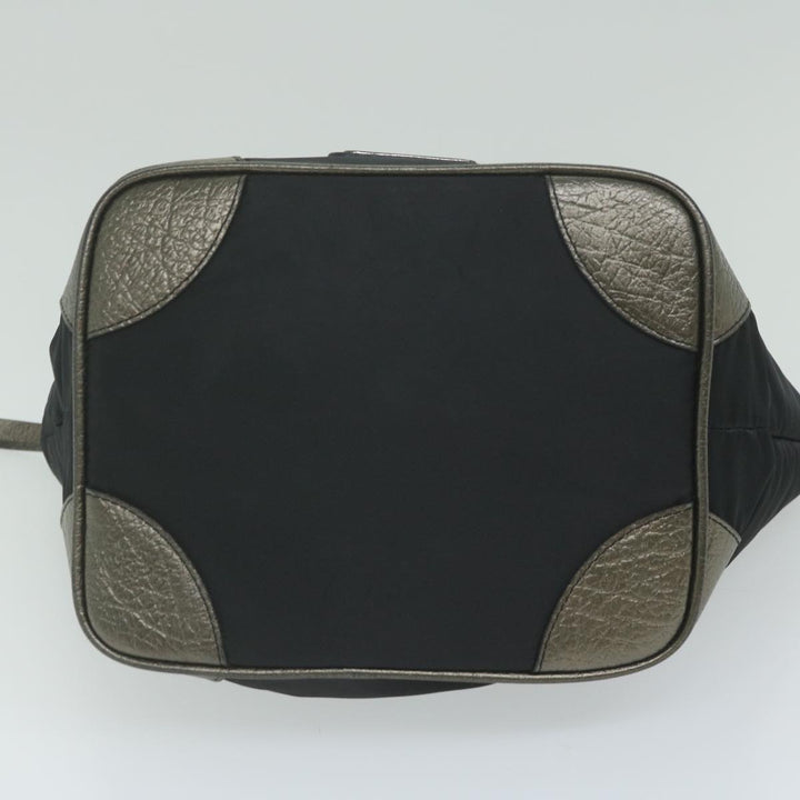 Burberry Hand Bag Nylon Black Auth hk1019