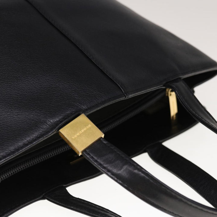 Burberry Hand Bag Leather Black Auth hk1097