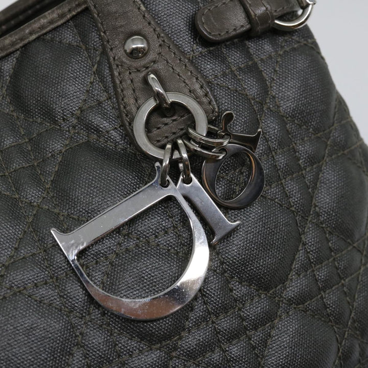 CHRISTIAN Top quality Dior Tote Bag Coated Canvas Gray Auth hk1106