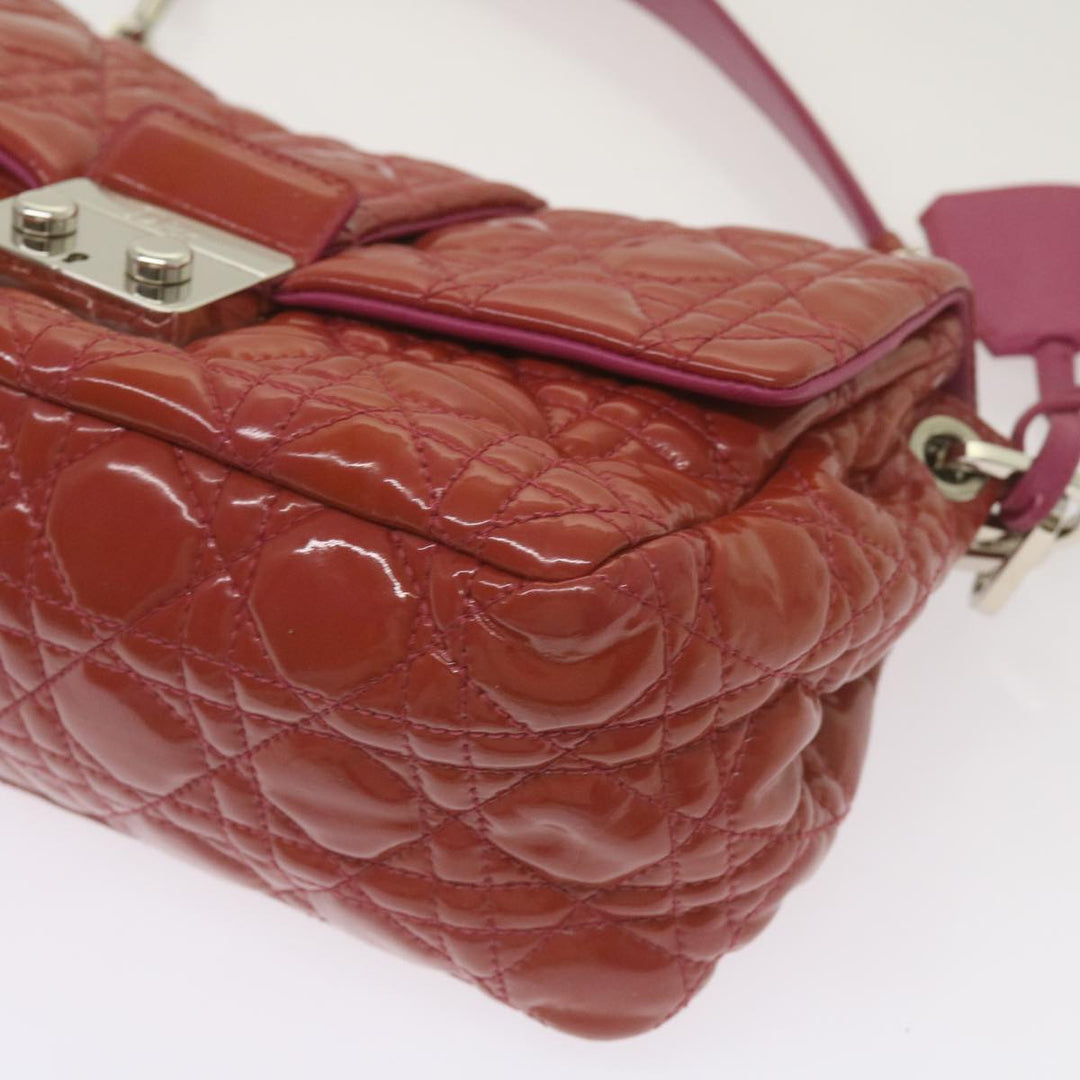 CHRISTIAN Top quality Dior Canage Newlock Shoulder Bag patent Red Auth hk1131
