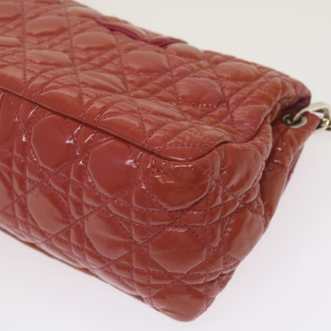 CHRISTIAN Top quality Dior Canage Newlock Shoulder Bag patent Red Auth hk1131