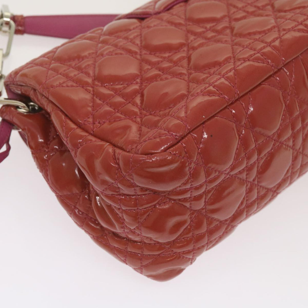 CHRISTIAN Top quality Dior Canage Newlock Shoulder Bag patent Red Auth hk1131