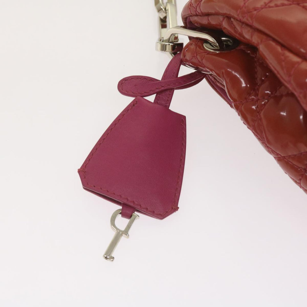 CHRISTIAN Top quality Dior Canage Newlock Shoulder Bag patent Red Auth hk1131