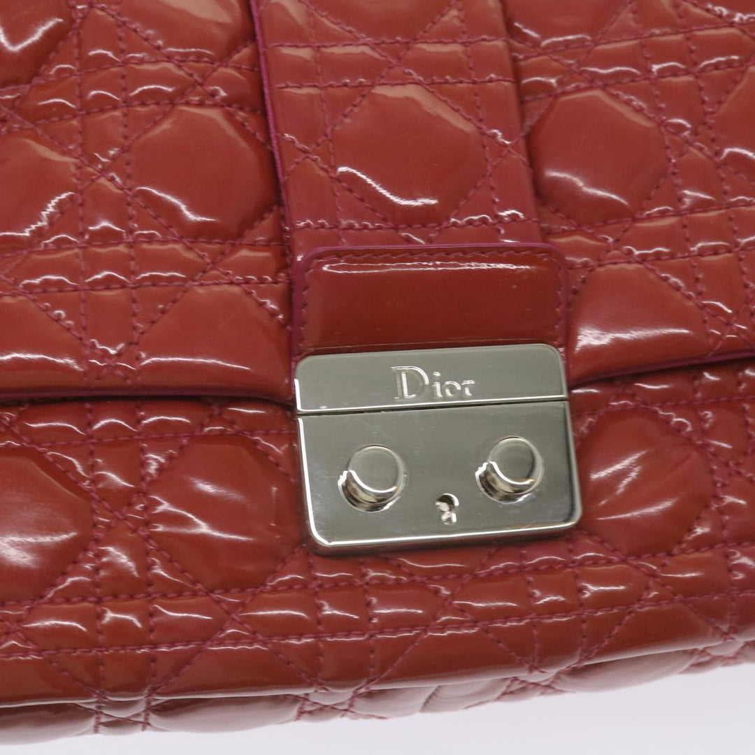 CHRISTIAN Top quality Dior Canage Newlock Shoulder Bag patent Red Auth hk1131
