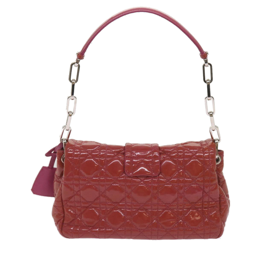 CHRISTIAN Top quality Dior Canage Newlock Shoulder Bag patent Red Auth hk1131