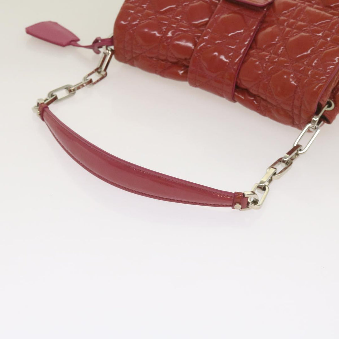 CHRISTIAN Top quality Dior Canage Newlock Shoulder Bag patent Red Auth hk1131