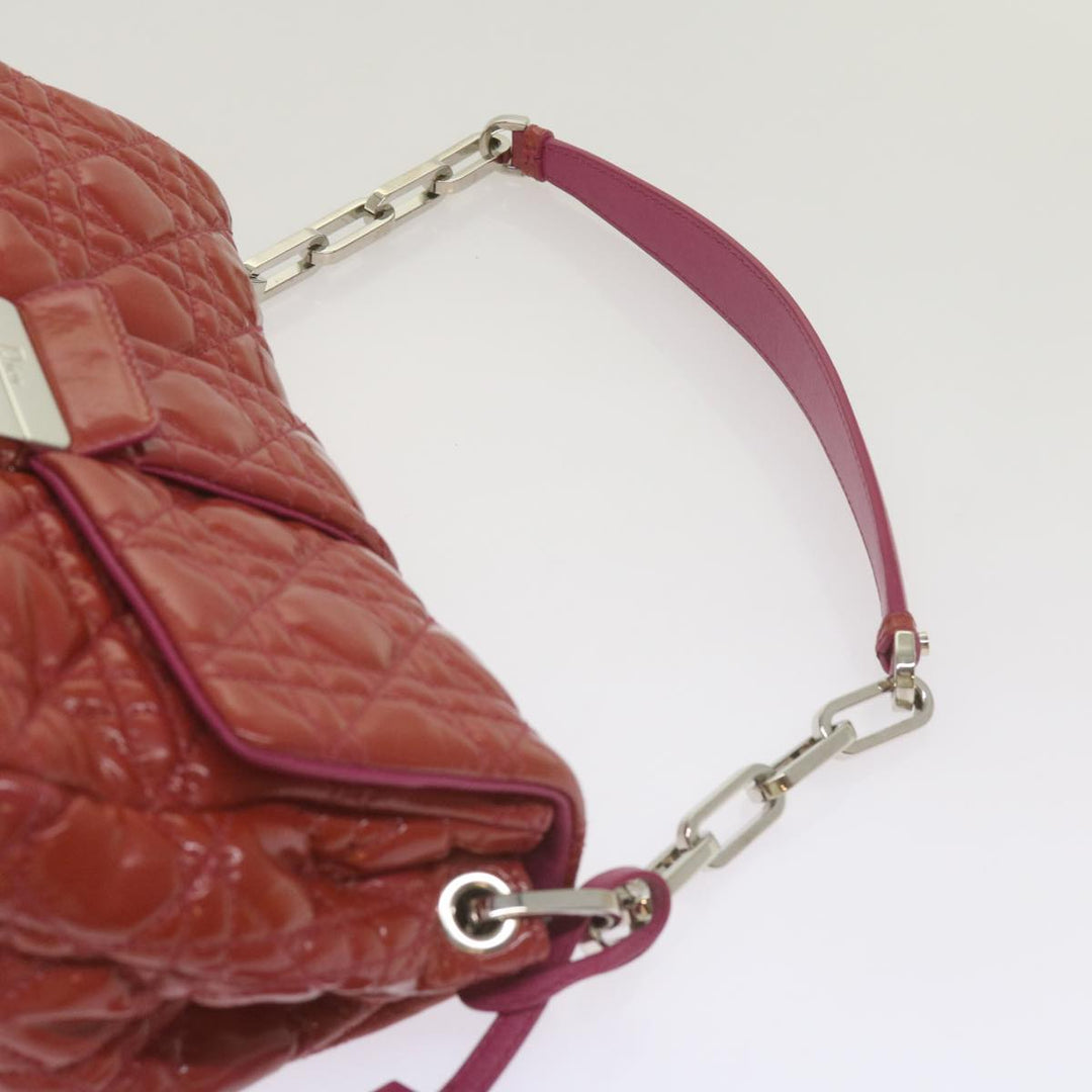 CHRISTIAN Top quality Dior Canage Newlock Shoulder Bag patent Red Auth hk1131