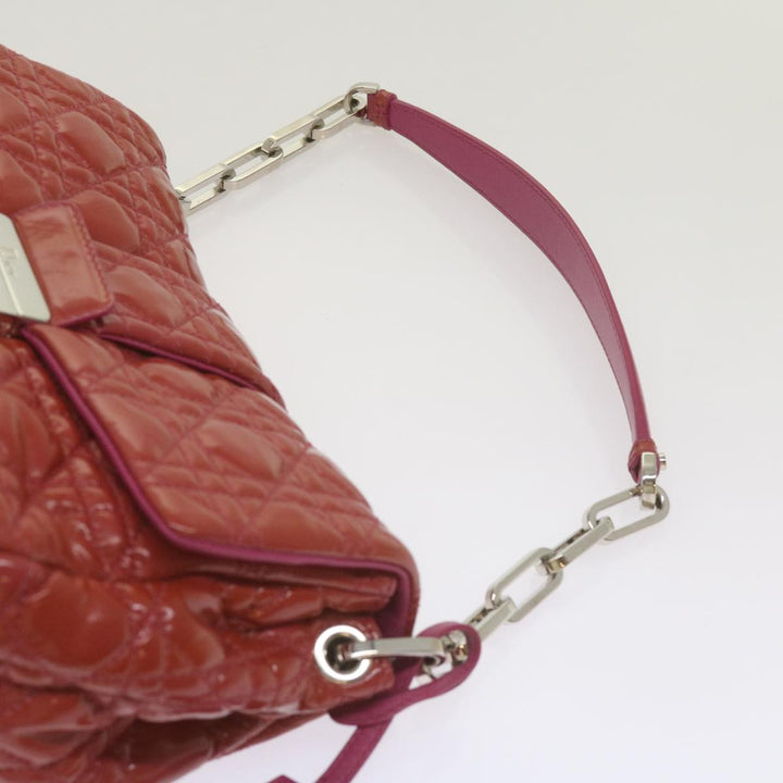 CHRISTIAN Top quality Dior Canage Newlock Shoulder Bag patent Red Auth hk1131