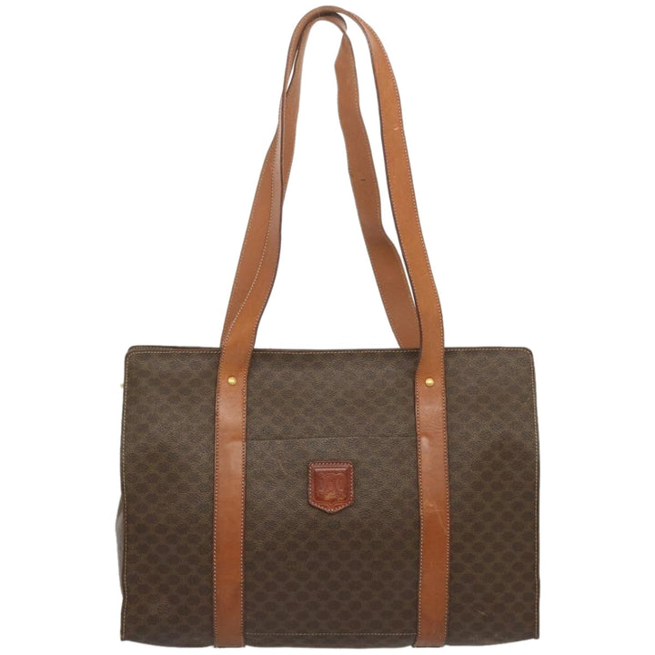 Celine Macadam Canvas Tote Bag PVC Brown Auth hk1145